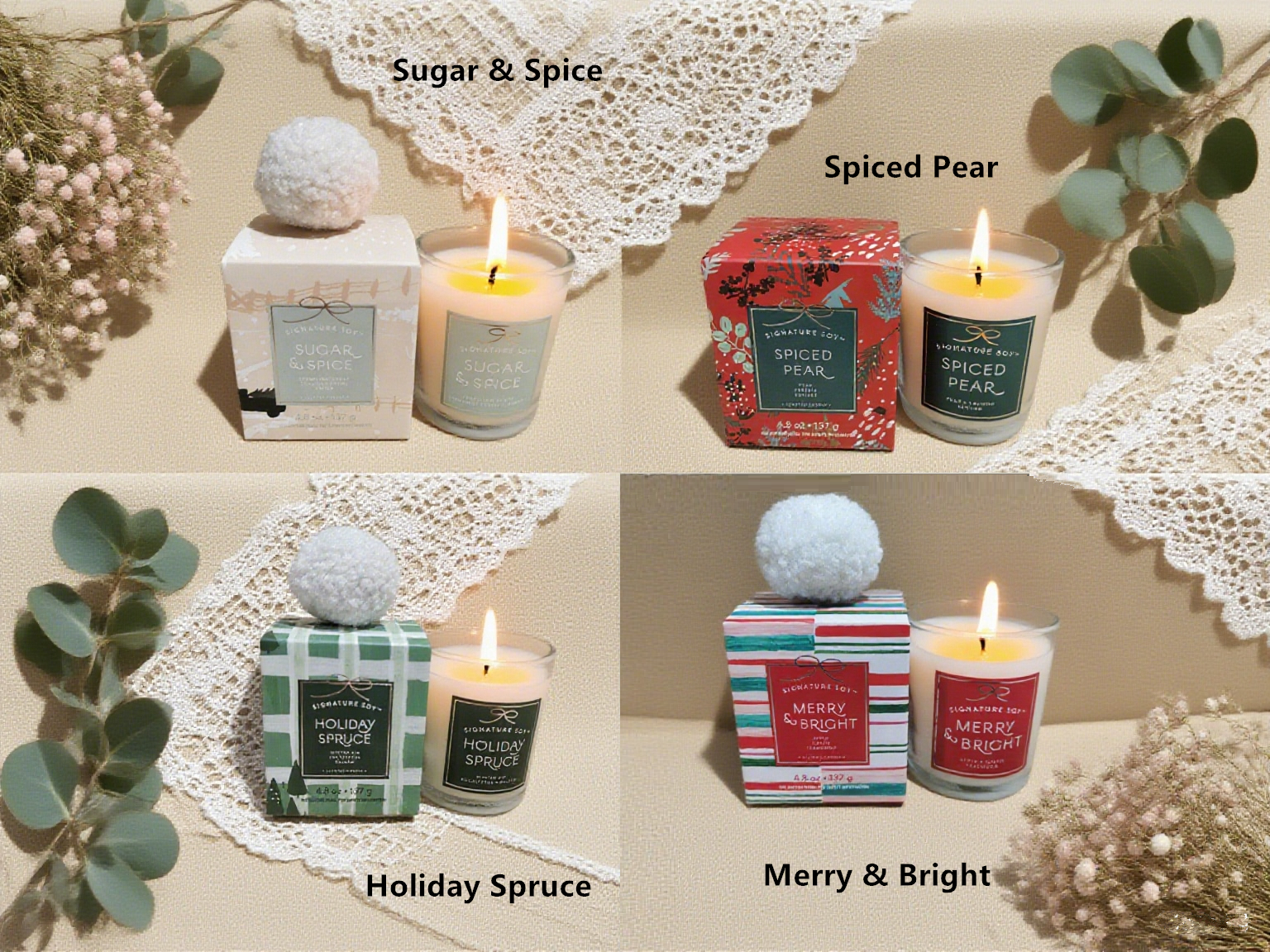 Colored Box With Ball Decorative Glass Filled Candle